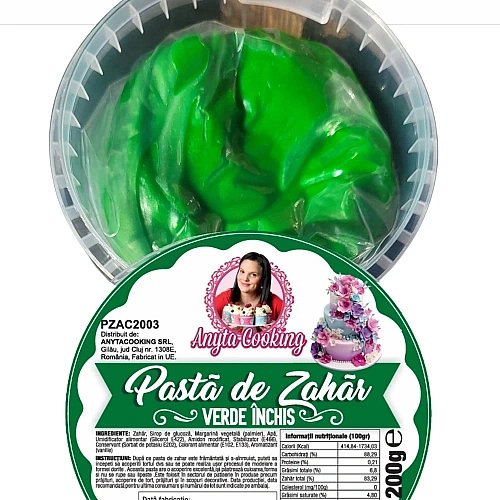  Pasta de Zahar Premium - VERDE INCHIS - 200 gr- Anyta Cooking