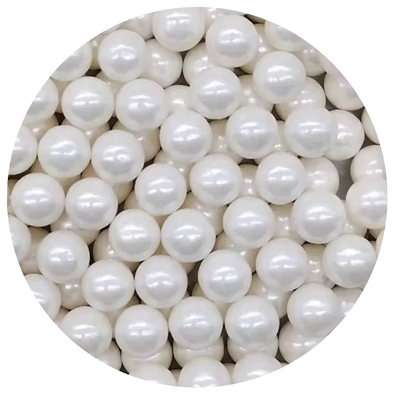 Perle / Perlute din zahar 10mm - Alb Perlat / White - 1kg - Pastry Colours