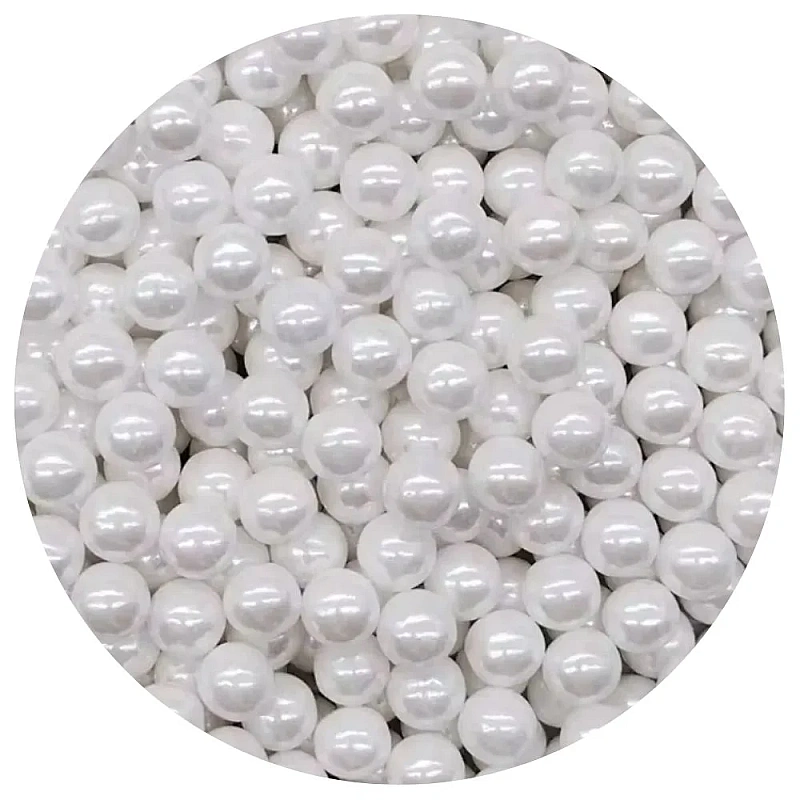 Perle / Perlute din zahar 7mm - Alb Perlat / White - 65g - Pastry Colours