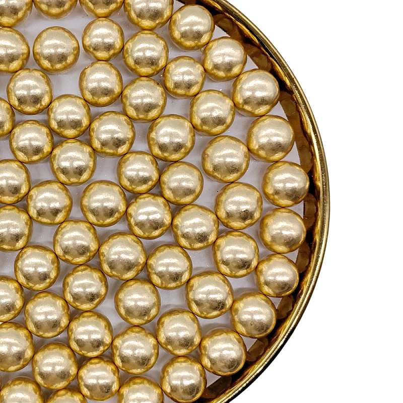 Perle / Perlute din zahar 14mm - Auriu / Gold - 1kg - Pastry Colours