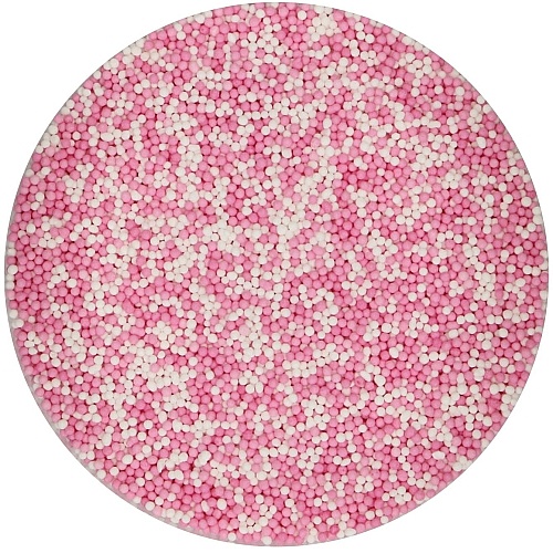 Perle / Perlute din zahar 1,5mm &ndash; NONPAREILS BABY PINK &ndash; 80gr &ndash; Funcakes