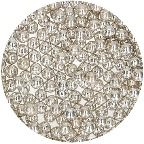 Perle / Perlute din zahar 8mm- LARGE METALLIC SILVER - 80gr - Funcakes