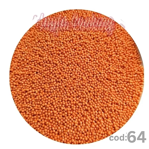 Perlute din Zahar 2mm - Mix NR64 Portocaliu Metalizat - 100 gr - Anyta Cooking