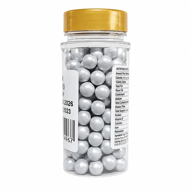 Perlute din Zahar 8 mm - ARGINTI / SILVER - 90 gr - Dr Gusto