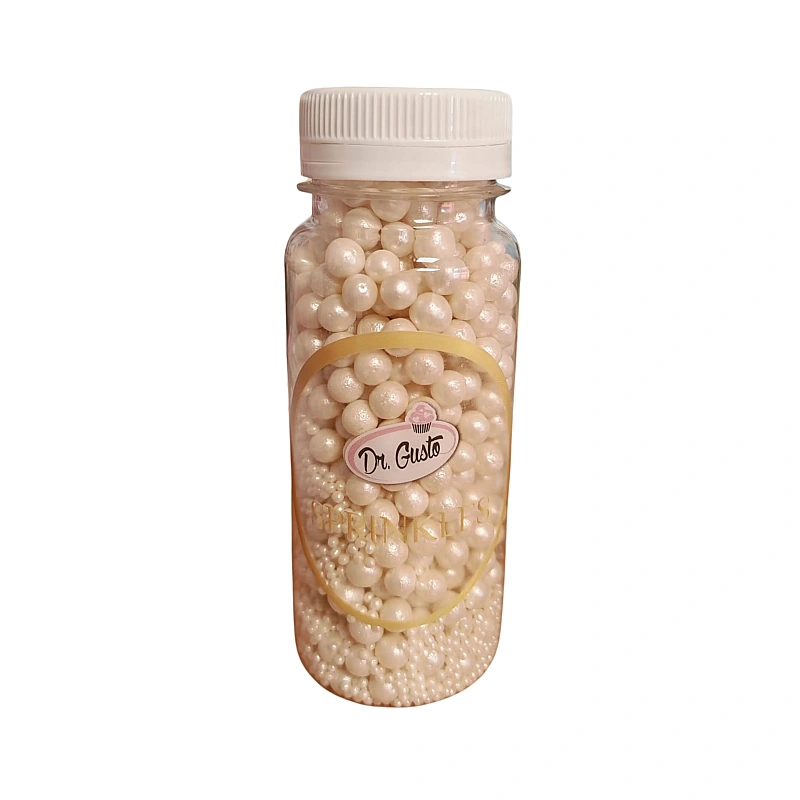 Perlute / Sprinkles din zahar - Alb/White - 140g - Dr Gusto 