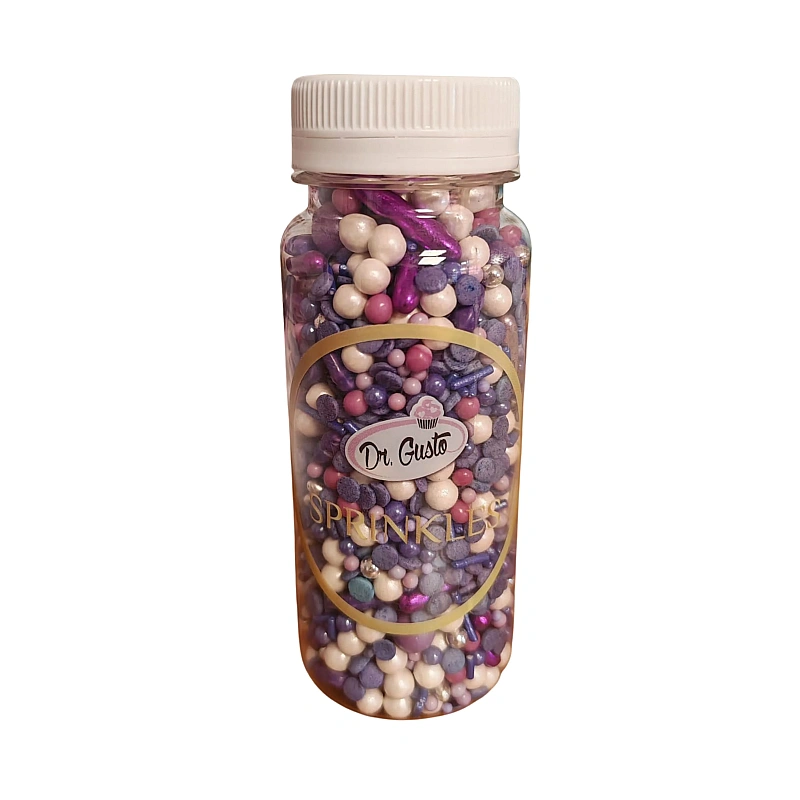 Perlute / Sprinkles din zahar - Mov/Purple - 140g - Dr Gusto 