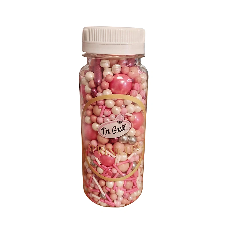 Perlute / Sprinkles din zahar - Roz/Pink - 140g - Dr Gusto