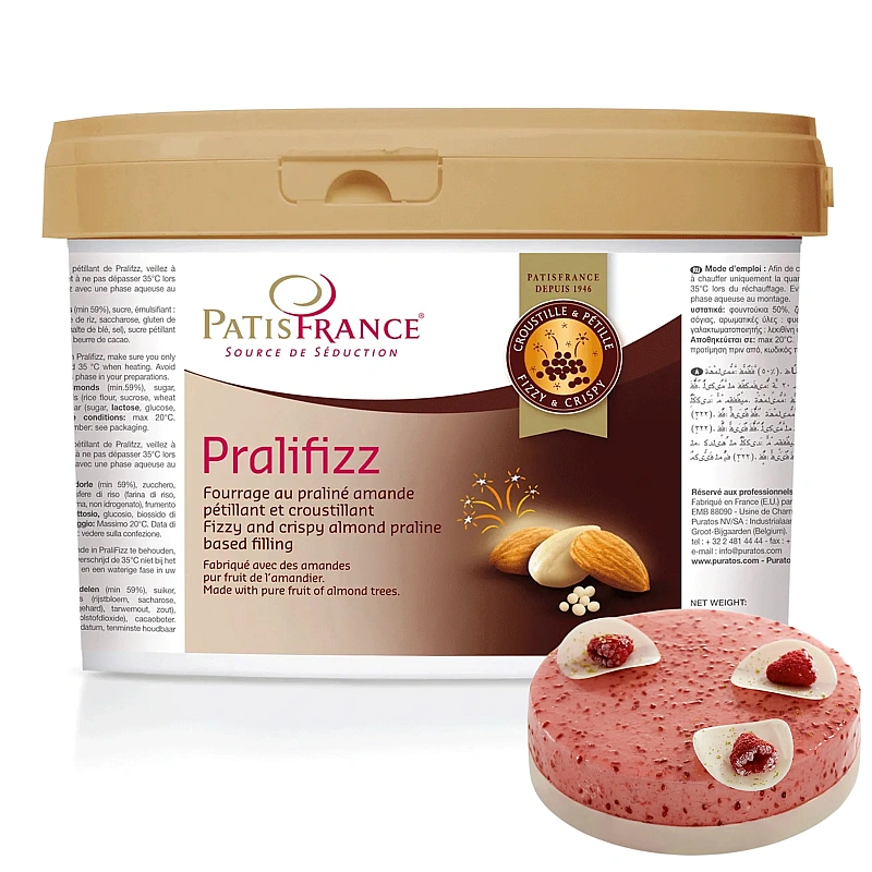 Umplutura cu praline de migdale, particule efervescente si textură crocanta - PRALIFIZZ 2 kg - Patis France