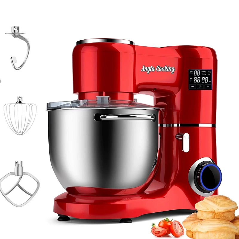 Robot de Bucătărie &ndash; Mixer cu Bol din inox 10L, 2000W, Rosu - Anyta Cooking