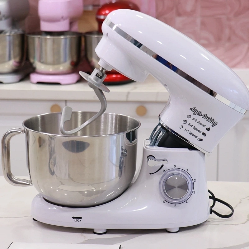 Robot de Bucătărie Mixer cu bol de 6.2 L - 2000W - Alb - Anyta Cooking