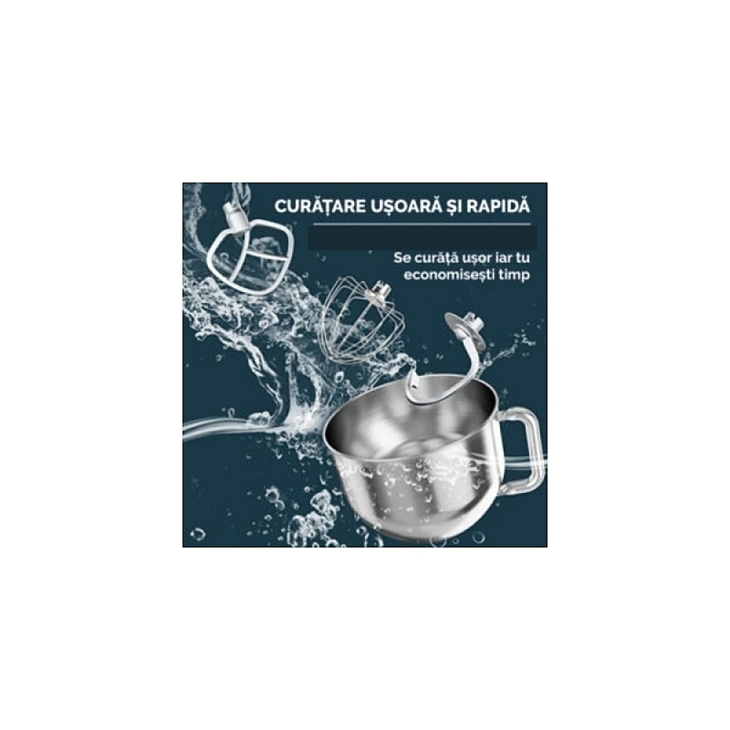 Robot de Bucătărie Mixer cu bol de 6.2 L - 2000W -Roșu- cu blender și tocător-Anyta Cooking
