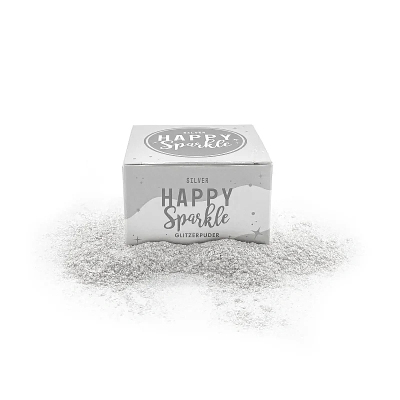 Sclipici Comestibil Pudră - Happy Sparkle Silver / Argintiu - 12g - Happy Sprinkles