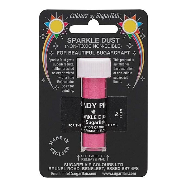 Sclipici decorativ necomestibil -2 gr - CANDY PINK / Roz  - Sugarflair