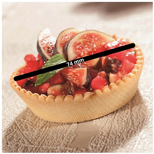 Set 100 buc coji pentru minitarte-Rotunde Vanilie - &Oslash; 74mm - Anyta Cooking