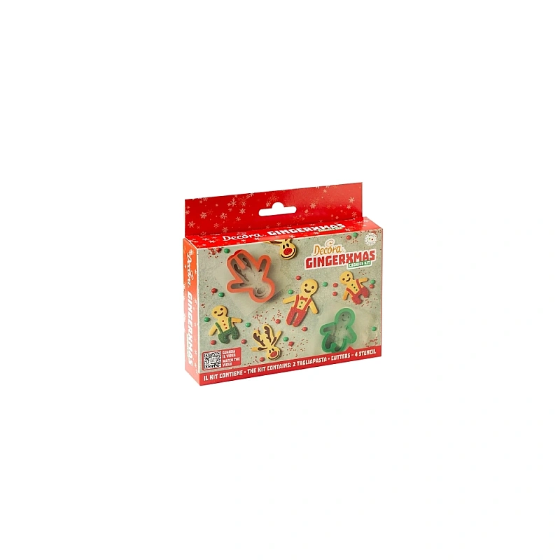  Set 2 decupatoare Om Turta dulce si  4 Stencils GINGERCHRISTMAS - Decora