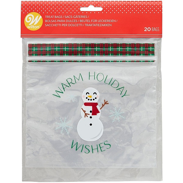 Set 20 Buc Pungi cadou transparent - Snowman - Wilton