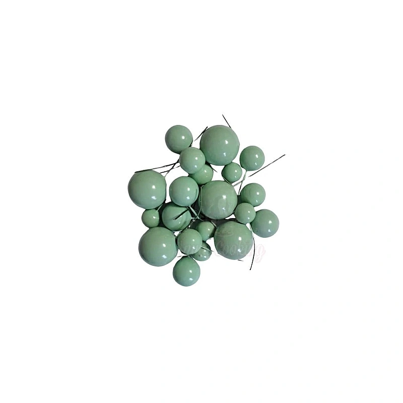 Set 20 sfere/bile din plastic pentru decor tort - Verde Mint