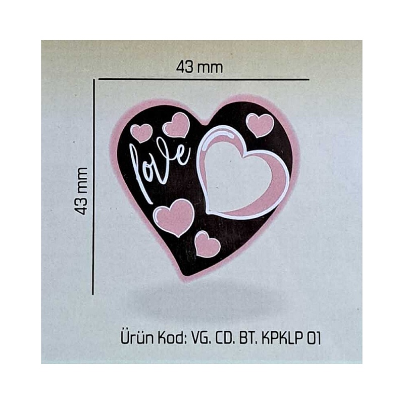 Set 240 buc decor din ciocolata - Inima maro cu roz Love