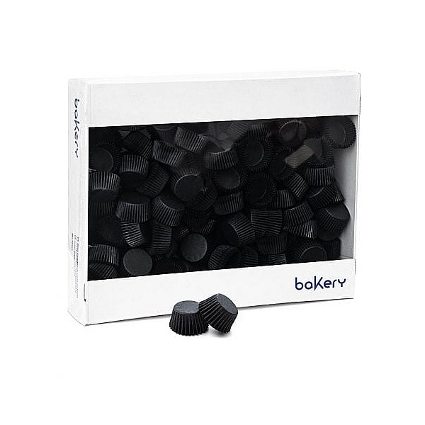 Set 2500 buc Forme de copt minibriose-&oslash; 32 x 22 h mm-Negru-Decora