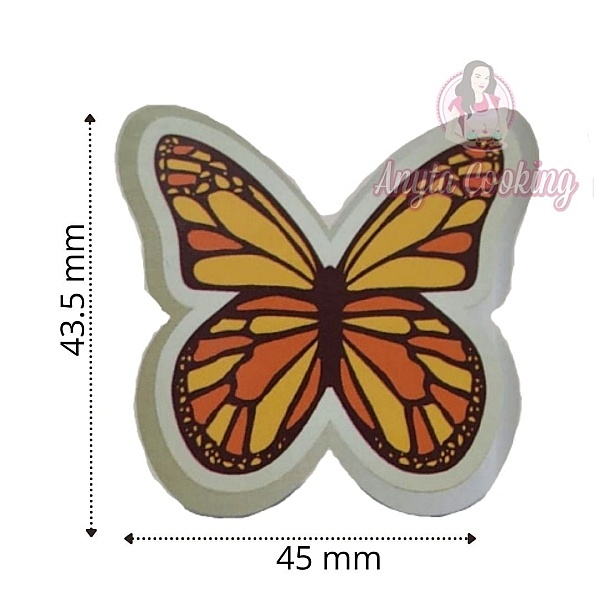 Set 288 buc decor din ciocolata - Fluturi galben si portocaliu