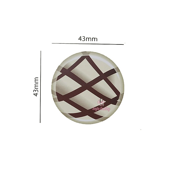 Set 288 buc decor din ciocolata - Rotund alb cu linii incrucisate