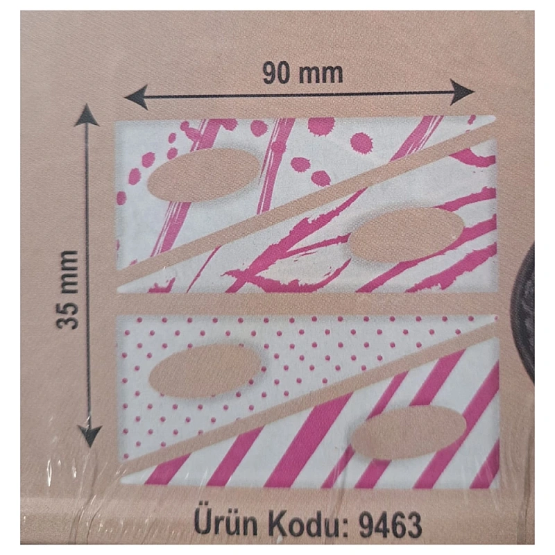 Set 288 buc decor din ciocolata - Triungi alb cu modele roz