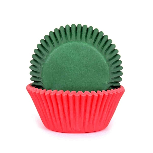 Set 50 buc Forme de copt briose - RED/GREEN - &Oslash; 5 cm - House of Marie