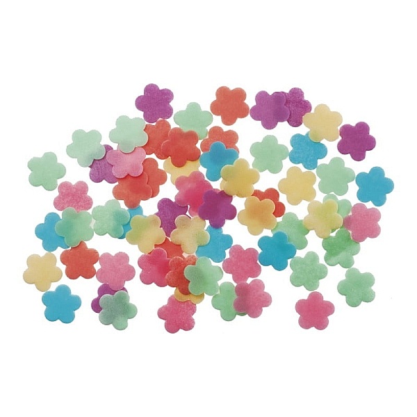 Set 504 buc decor comestibil din wafa - FLORI ASORTATE - &Oslash; 1,5 cm - Dekora