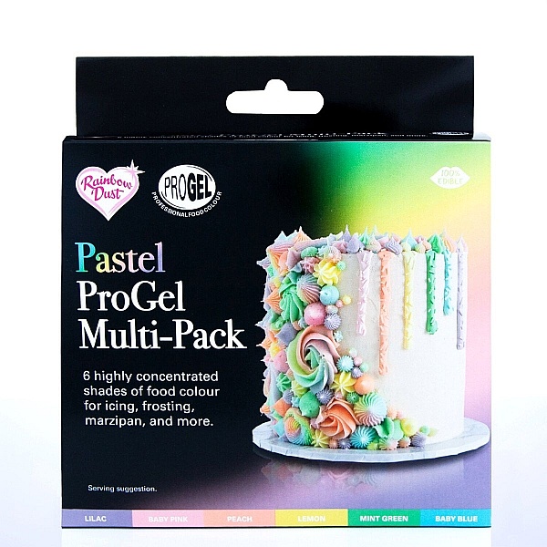 Set 6 buc Colorant GEL MULTIPACK CULORI PASTEL- 6x25 GR &ndash; Rainbow Dust (ProGel)