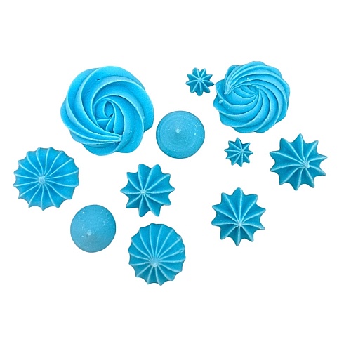   Set decor comestibil - &bdquo;Mini-bezele asortate albastre&rdquo; 11 buc - Anyta Cooking 