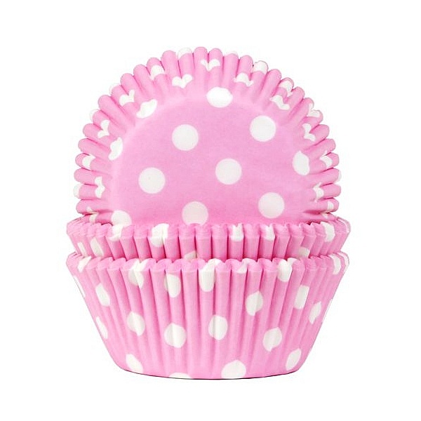 Set Forme Briose Roz cu Buline &ndash; 50 bucati &ndash; House of Marie