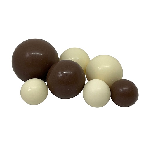 Sfere comestibile alb-maro &ndash; set 7 buc pentru decorarea deserturilor &ndash; Anyta Cooking