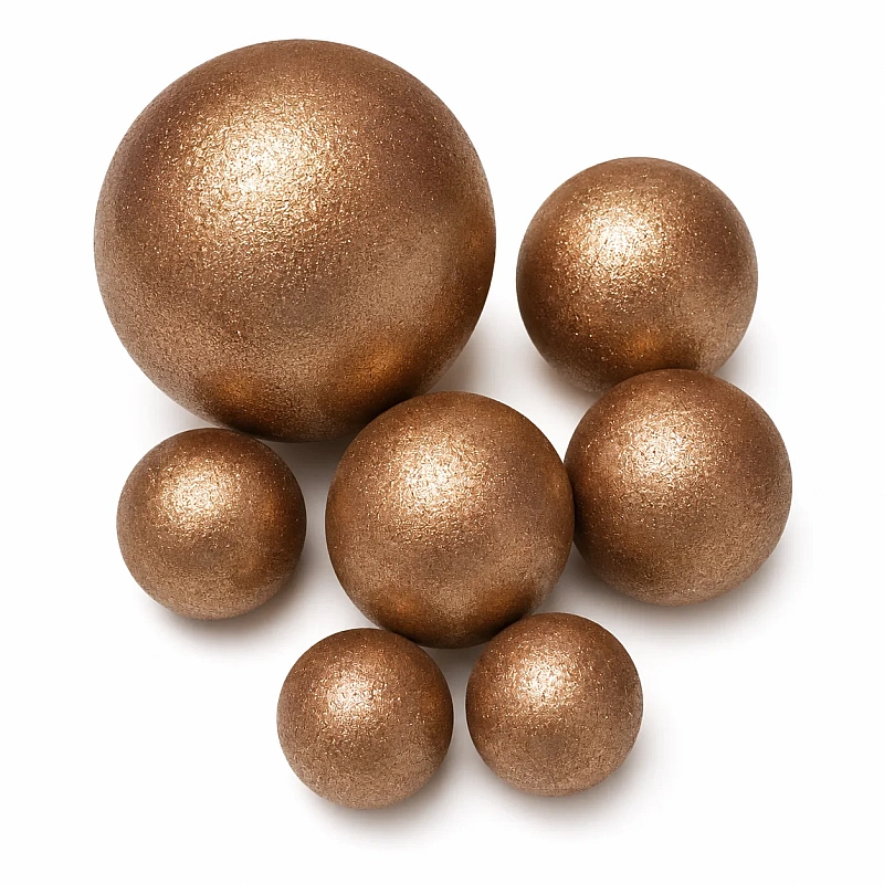 Sfere comestibile AURIU BRONZ - set 7 buc pentru decorarea deserturilor &ndash; Anyta Cooking