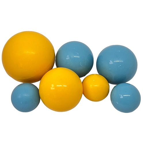 Sfere comestibile galben-albastru &ndash; set 7 buc pentru decorarea deserturilor &ndash; Anyta Cooking