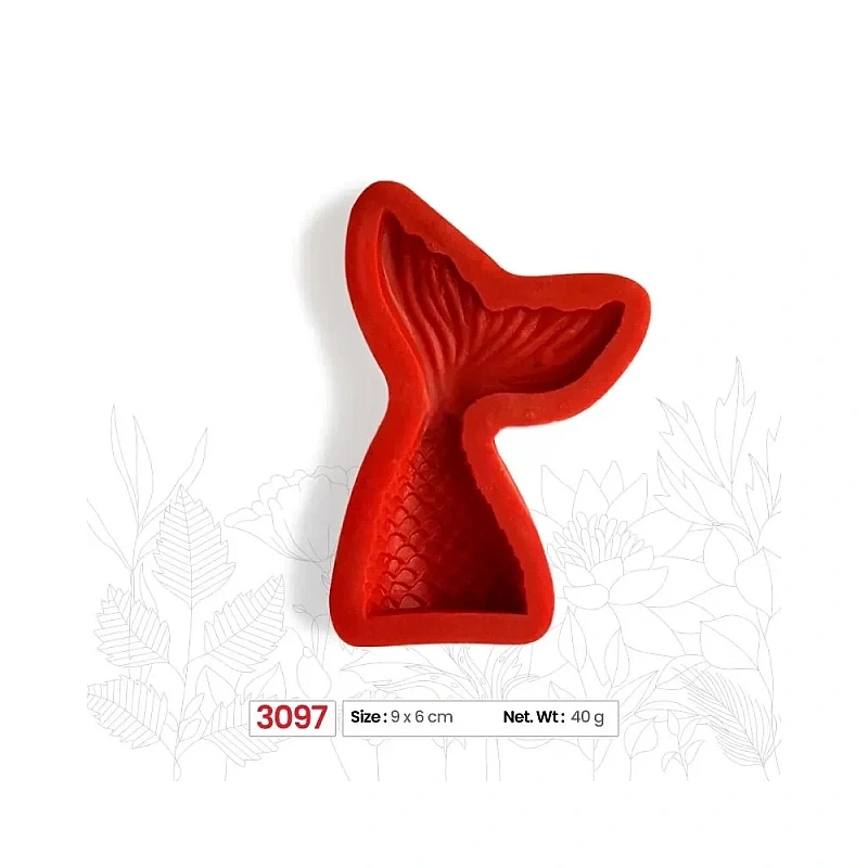 Mulaj din silicon Coada de sirena (M3097) - 9 x 6 cm - Anyta Cooking