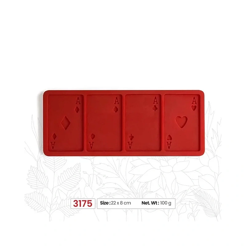 Mulaj din silicon cu Carti de joc A (M3175) - 22 x 8 cm - Anyta Cooking