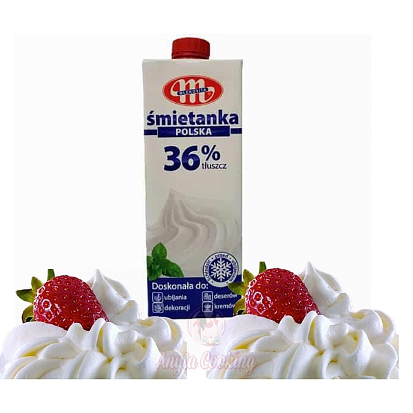 Sm&acirc;nt&acirc;nă naturală pentru friscă 36% UHT, grăsime - 1L - MLEKOVITA - Anyta Cooking