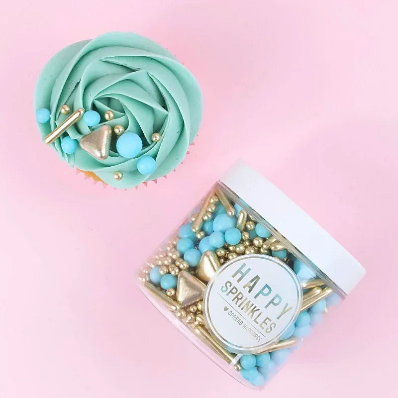 Sprinkles - Boy Gang (Perle Albastre și Bastonașe Aurii) - 450g - Happy Sprinkles
