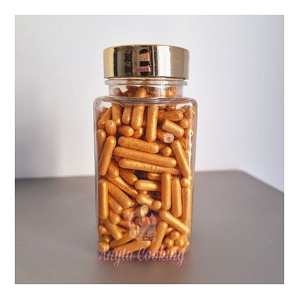 Sprinkles Rods-Decor Zahar Tije - 100 gr - Auriu/Soft Altin - Dr GustoE171