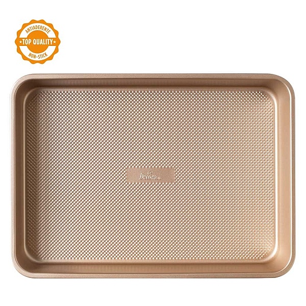 Tava de copt antiaderenta - Rose Gold - 34.7 x 24.5 x 5.5 h cm - Decora