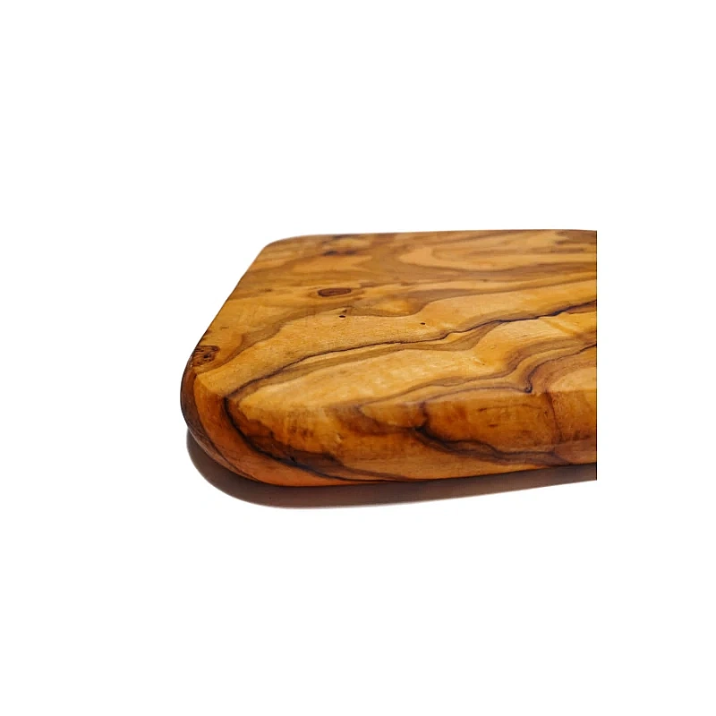 Tocător din Lemn de Măslin cu M&acirc;ner - Platou de Servire Mediteranean - 32 x 16 x 2 cm