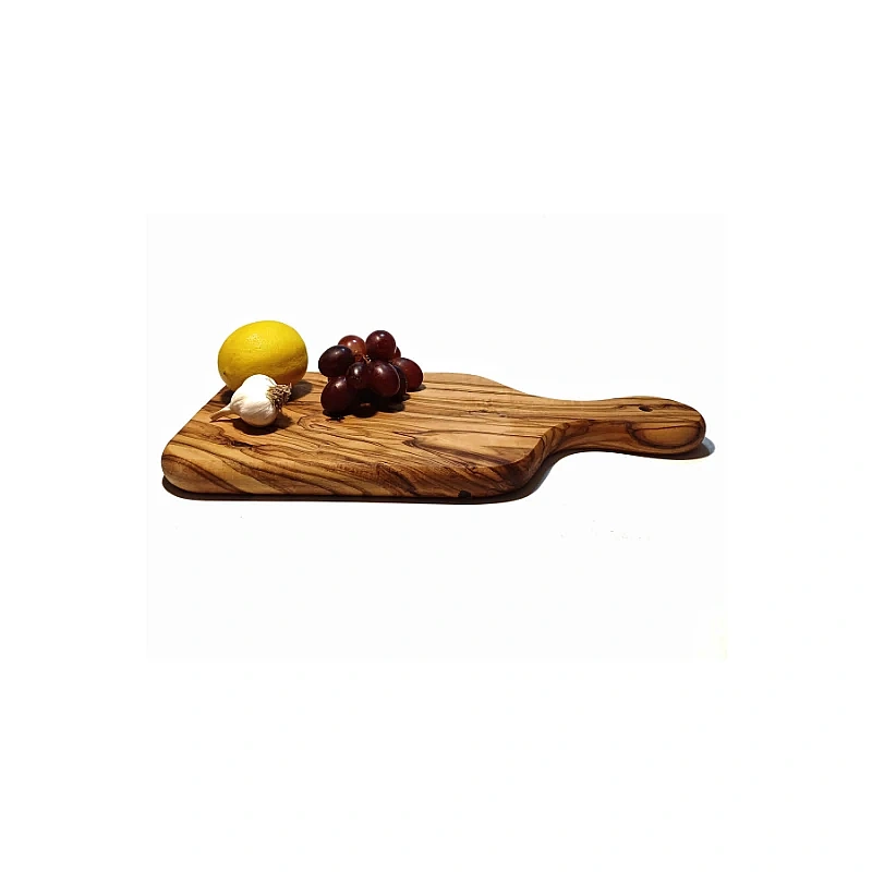 Tocător din Lemn de Măslin cu M&acirc;ner - Platou de Servire Mediteranean - 32 x 16 x 2 cm