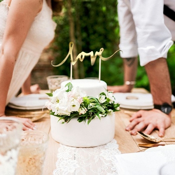 Topper &rdquo;Love&rdquo; - Auriu - PartyDeco