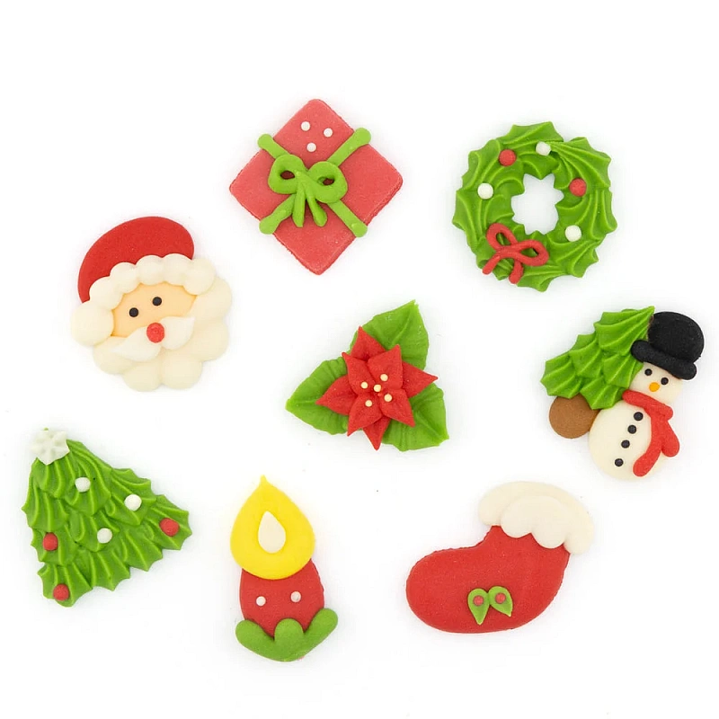 Set 8 bucăți - Decorațiune comestibilă - Motive de Crăciun - Happy Sprinkles