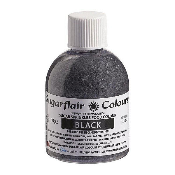 Zahar Fin Sclipicios -100 GR &ndash; BLACK/NEGRU &ndash; Sugarflair