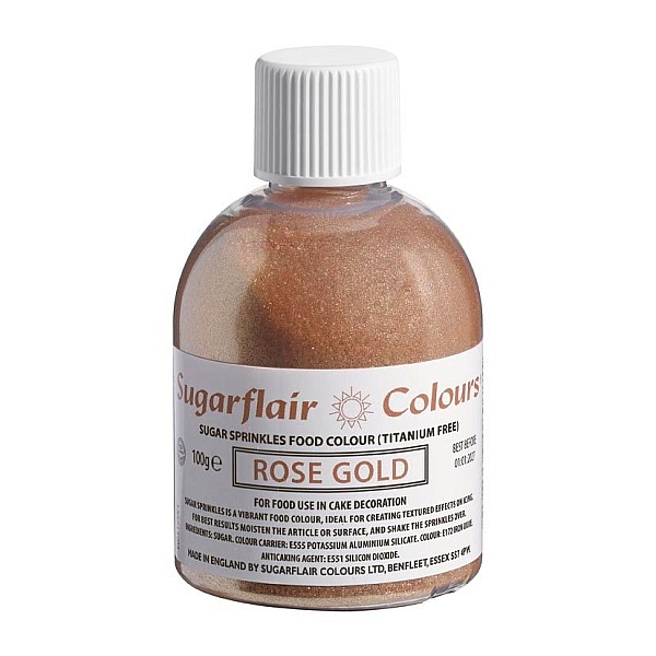 Zahar Fin Sclipicios -100 GR &ndash; ROSE GOLD/AURIU ROZ &ndash; Sugarflair