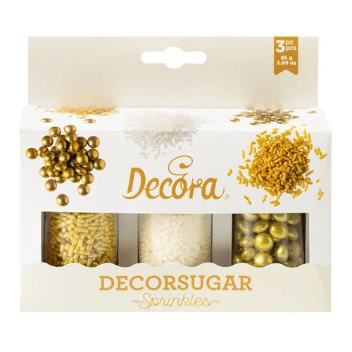 Set Perlute / Decoruri - Auriu si Alb - 85g - Decora