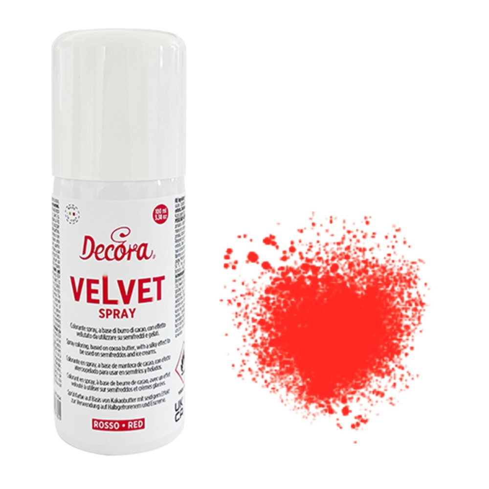 Spray alimentar cu efect de catifea/velvet - 100ml - ROSU - Decora
