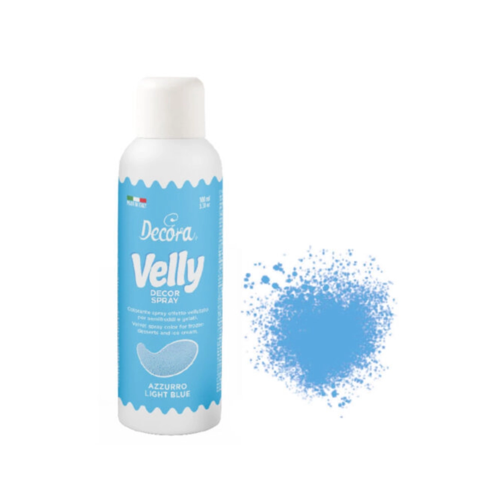 Spray alimentar cu efect de catifea/velvet - 100ml - ALBASTRU DESCHIS - Decora