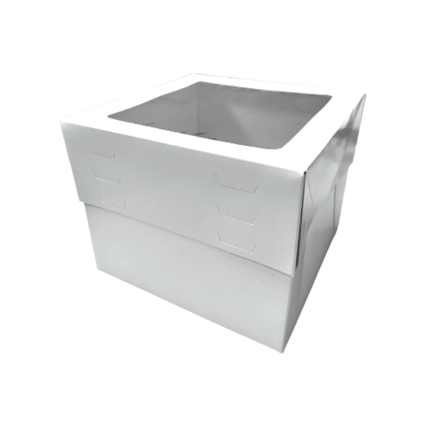 Cutie alba reglabila pentru tort cu fereastra 25 × 25 × 20 - 30 cm - Anyta Cooking